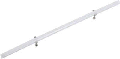 QUICK-FIX linear: Ein schlanker LED-Streifen mit transparenter Abdeckung und zwei Metallhaltern zur Befestigung.